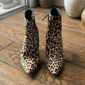 Alice + Olivia Leopard Print Ankle Booties